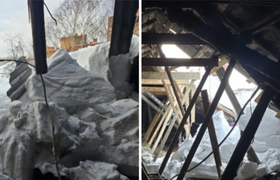 В Казани крыша пятиэтажки не выдержала снега: в...